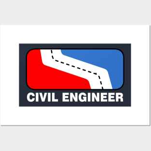 Civil Engineer League White Text Posters and Art